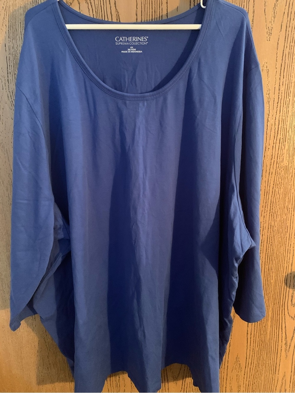 Catherines Plus Size Blue Scoop Neck Women's Top